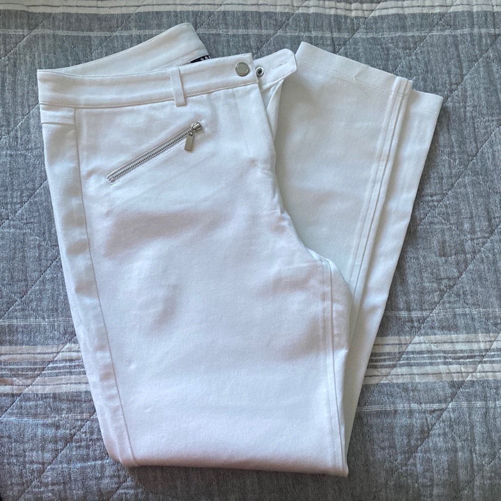 W by Worth Crepe White Jeans